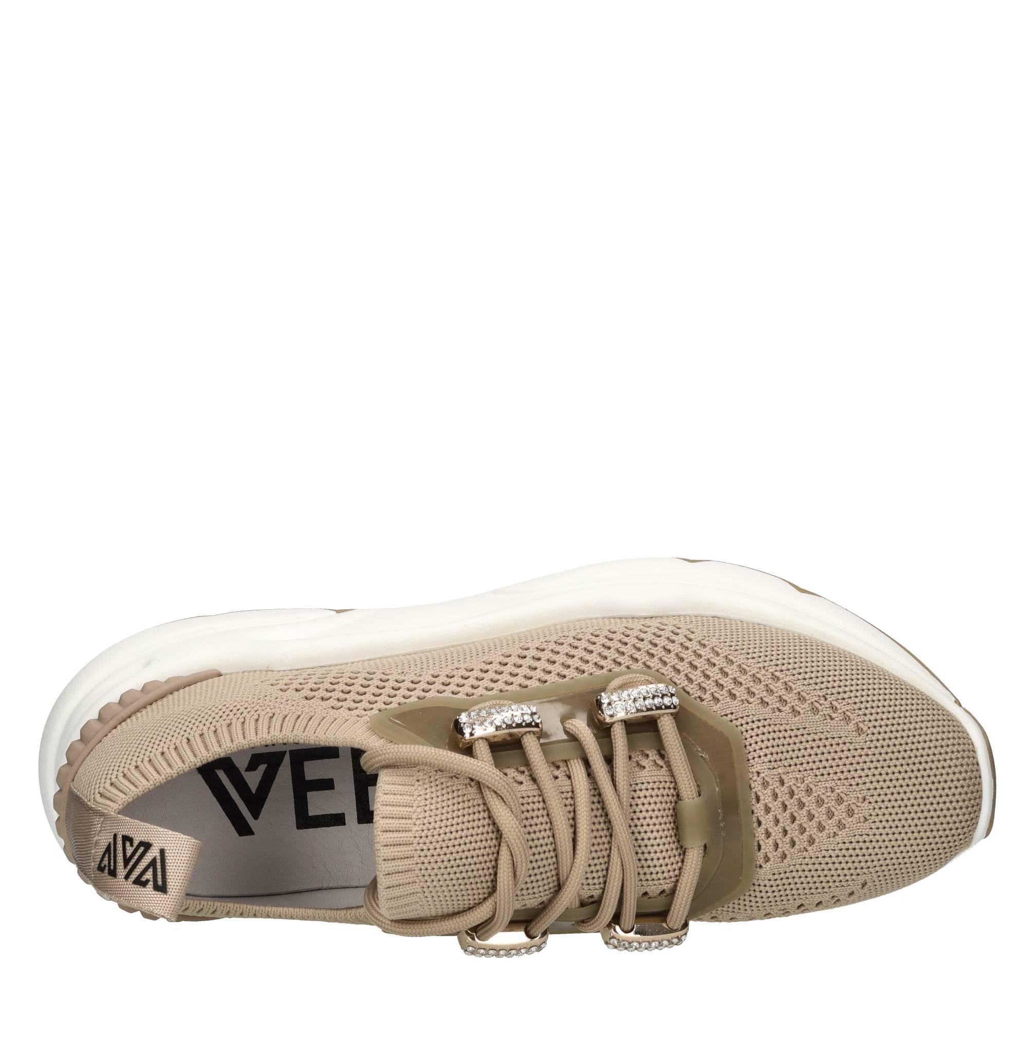 Sneakers in tessuto e pelle 