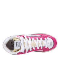 Sneakers in pelle e tessuto 