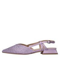 Ballerine slingback in raso e strass 