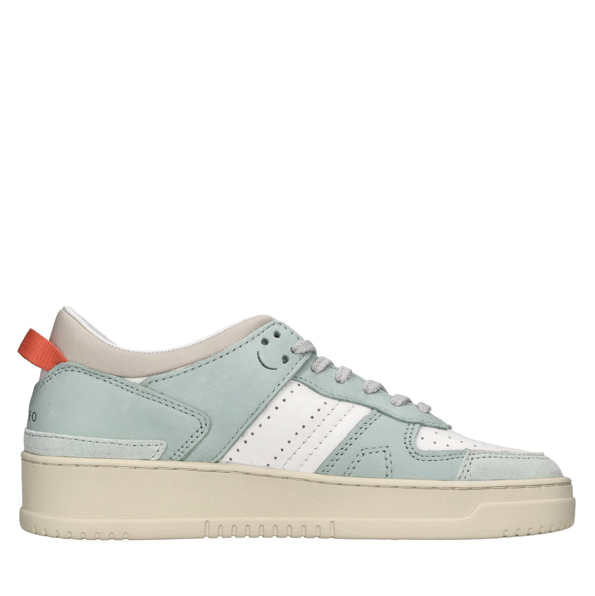 Sneakers in pelle e tessuto 