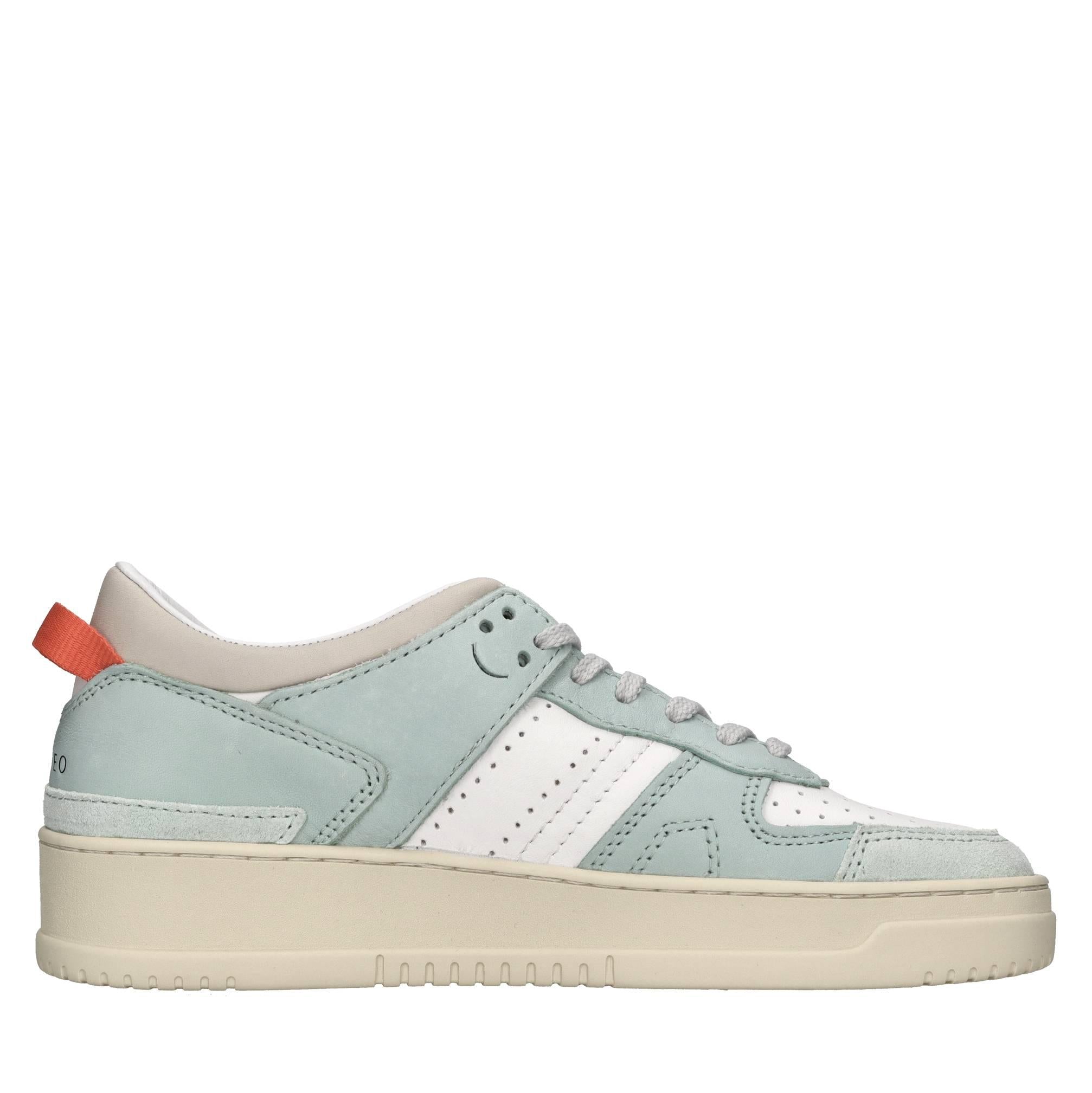 Sneakers in pelle e tessuto 