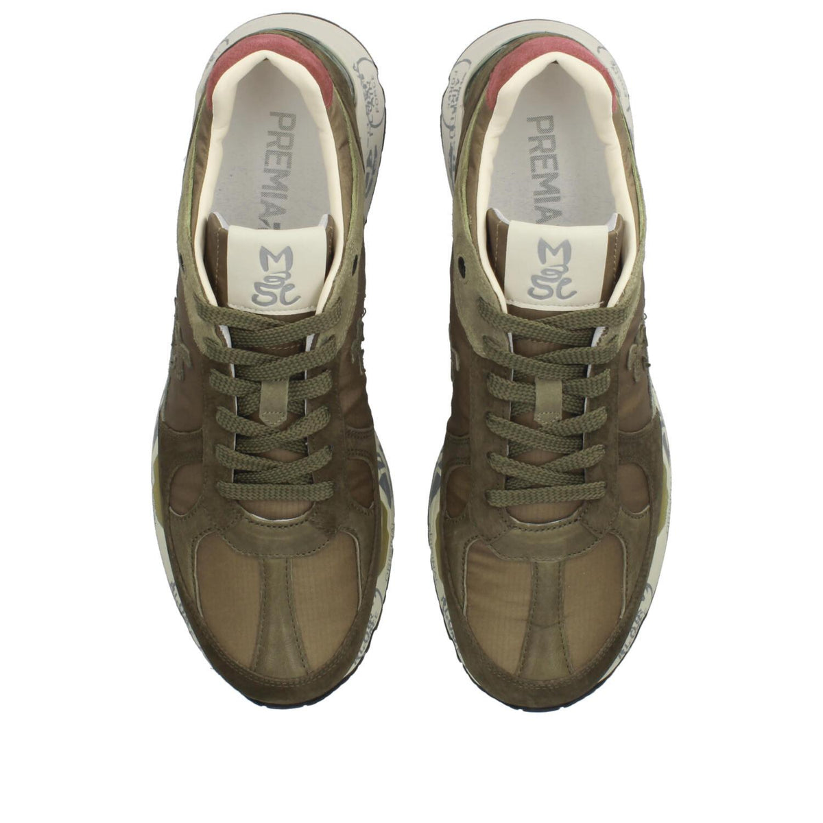 Sneakers in camoscio pelle e tessuto 