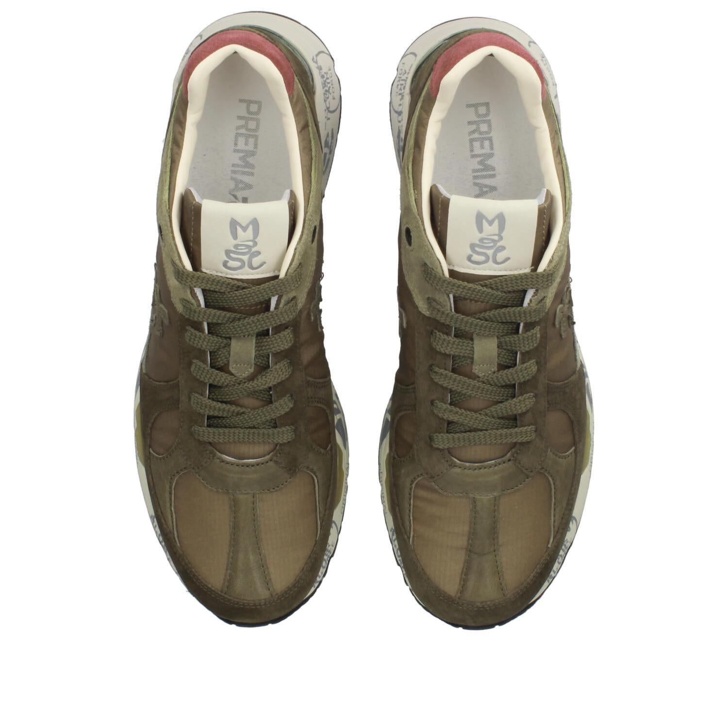Sneakers in camoscio pelle e tessuto 