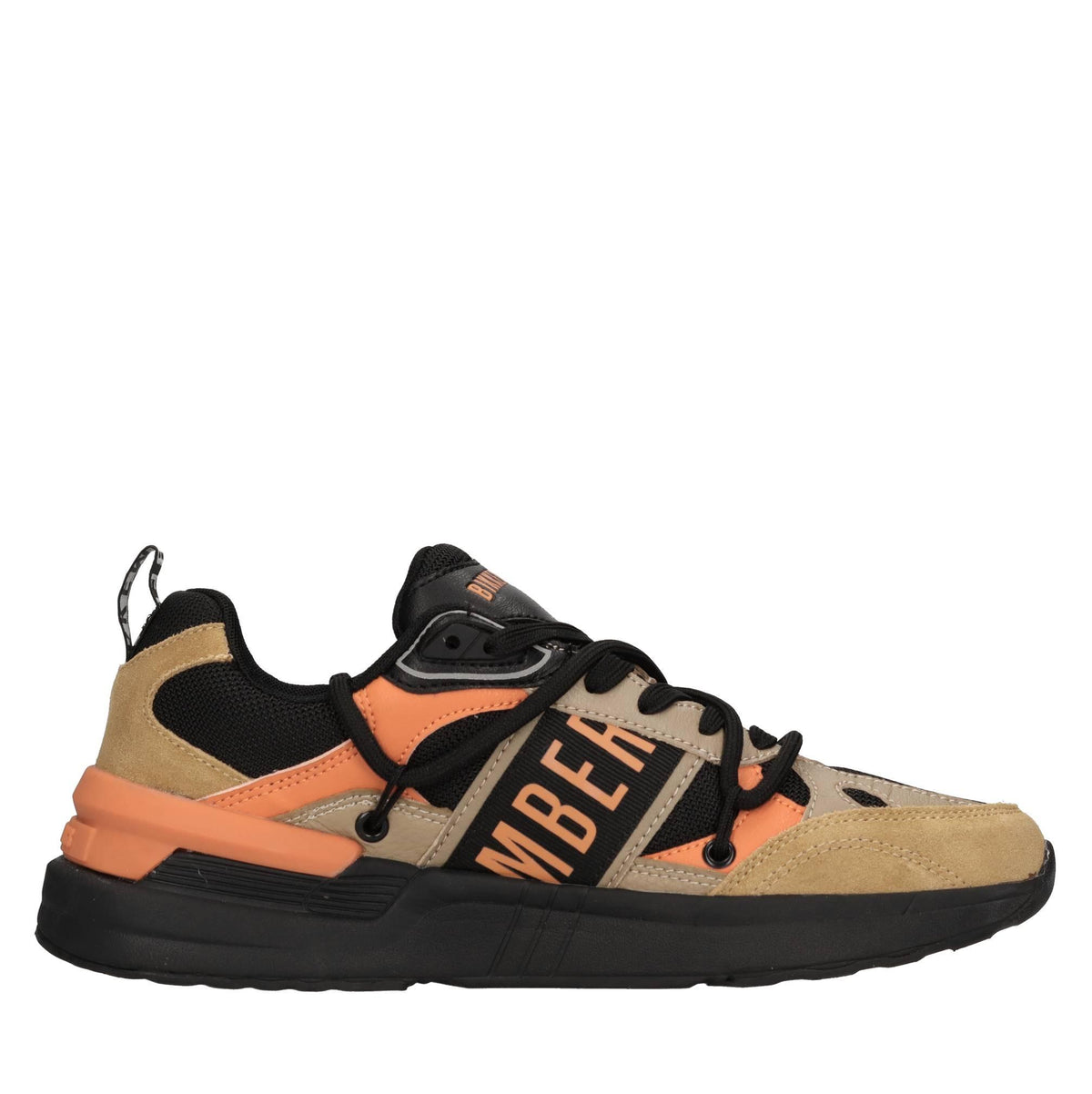 Sneakers in camoscio e tessuto 