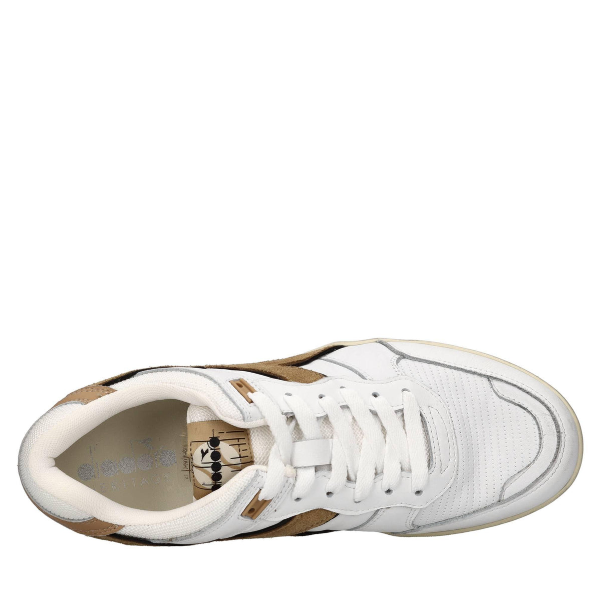 Sneakers in pelle e tessuto 