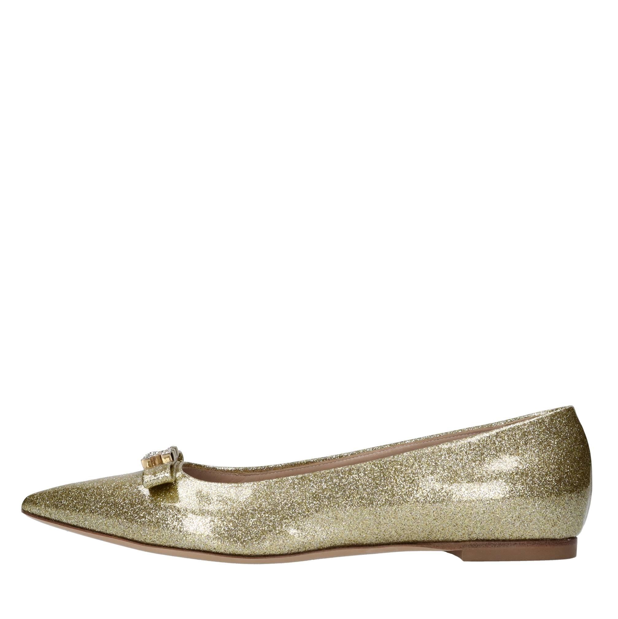 Ballerine Splendida in tessuto microglitter laccato 