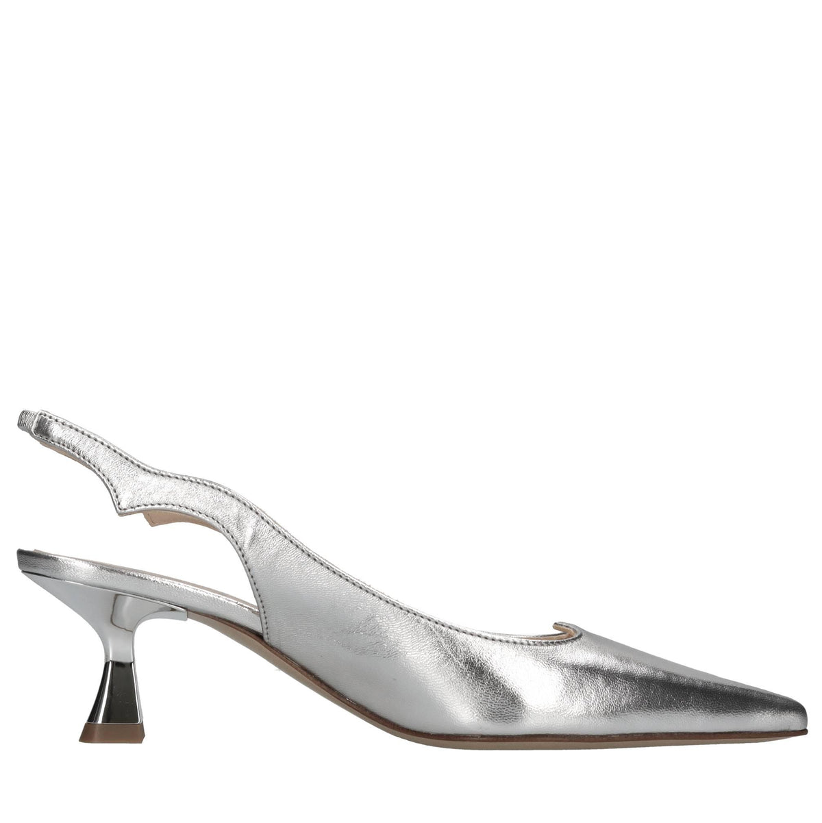 Décolleté slingback in pelle 
