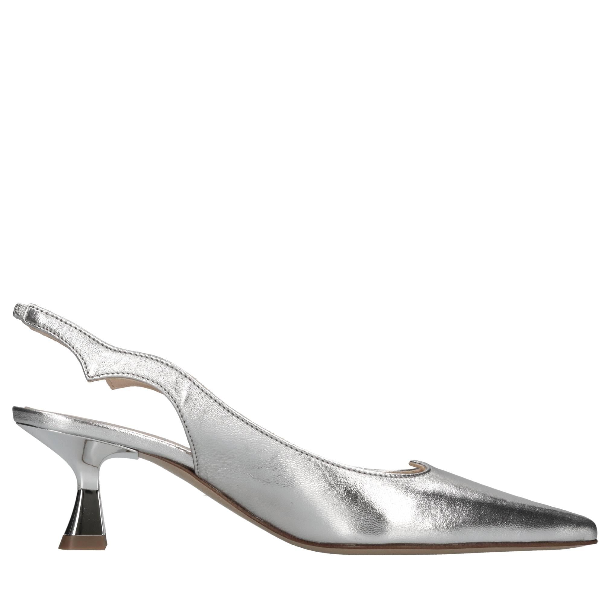 Décolleté slingback in pelle 