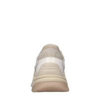 Sneakers in pelle e tessuto 