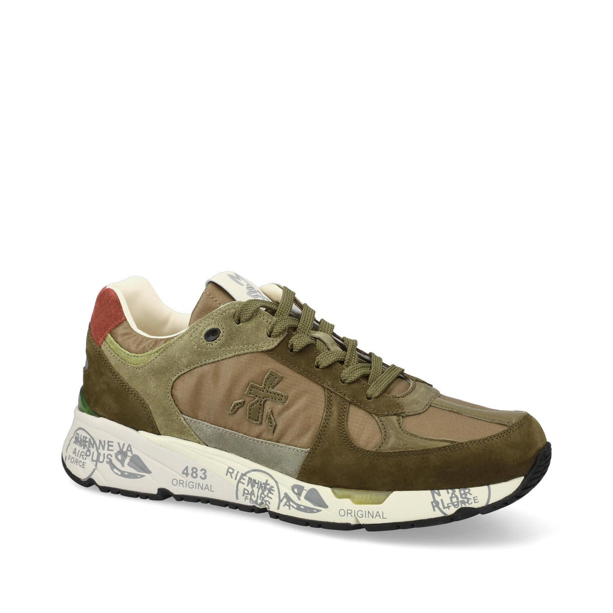 Sneakers in camoscio pelle e tessuto 