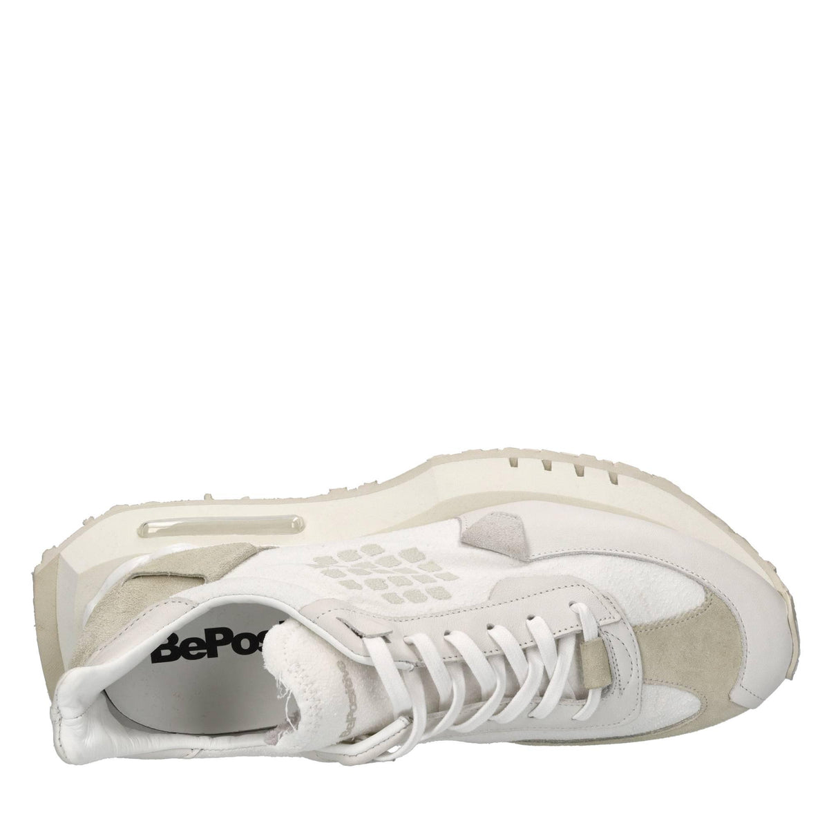 Sneakers in pelle e tessuto 