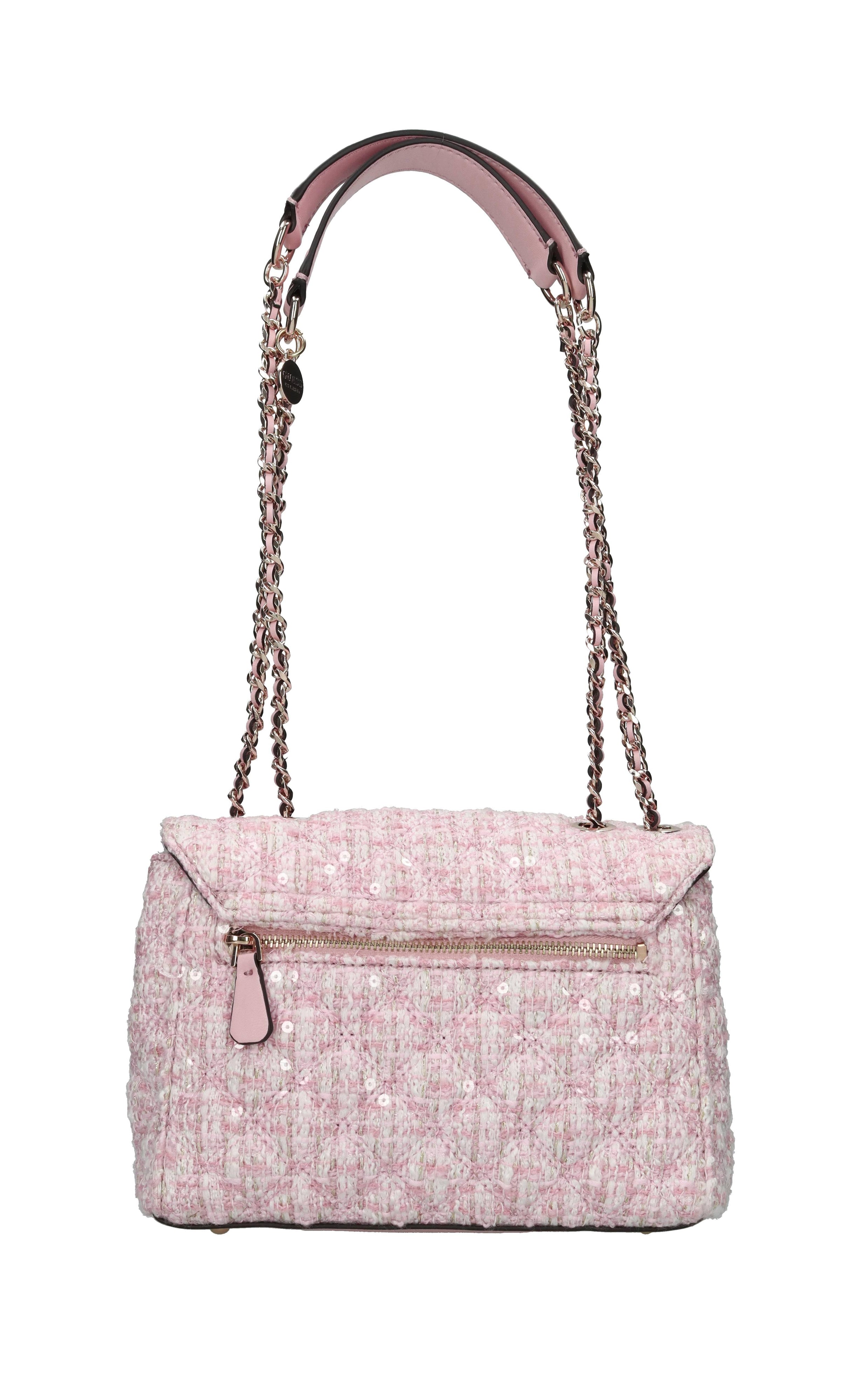 Borsa in ecopelle e tessuto 