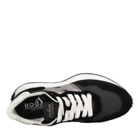 Sneakers in camoscio e tessuto 