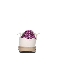 Sneakers in pelle e glitter 