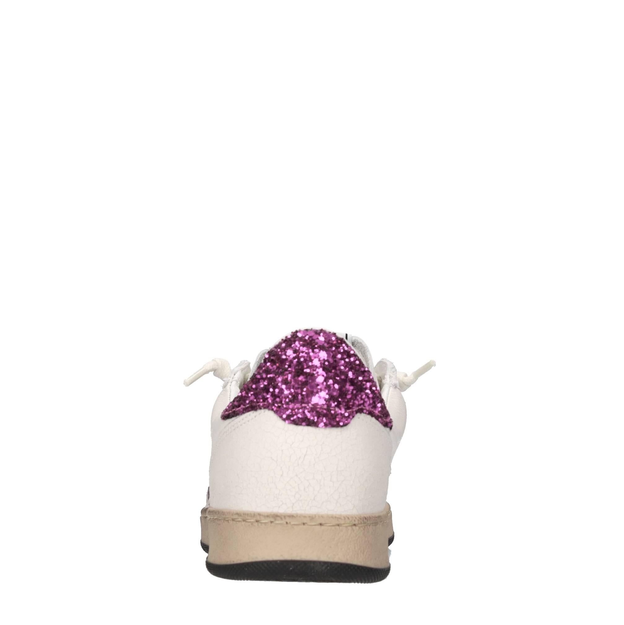 Sneakers in pelle e glitter 