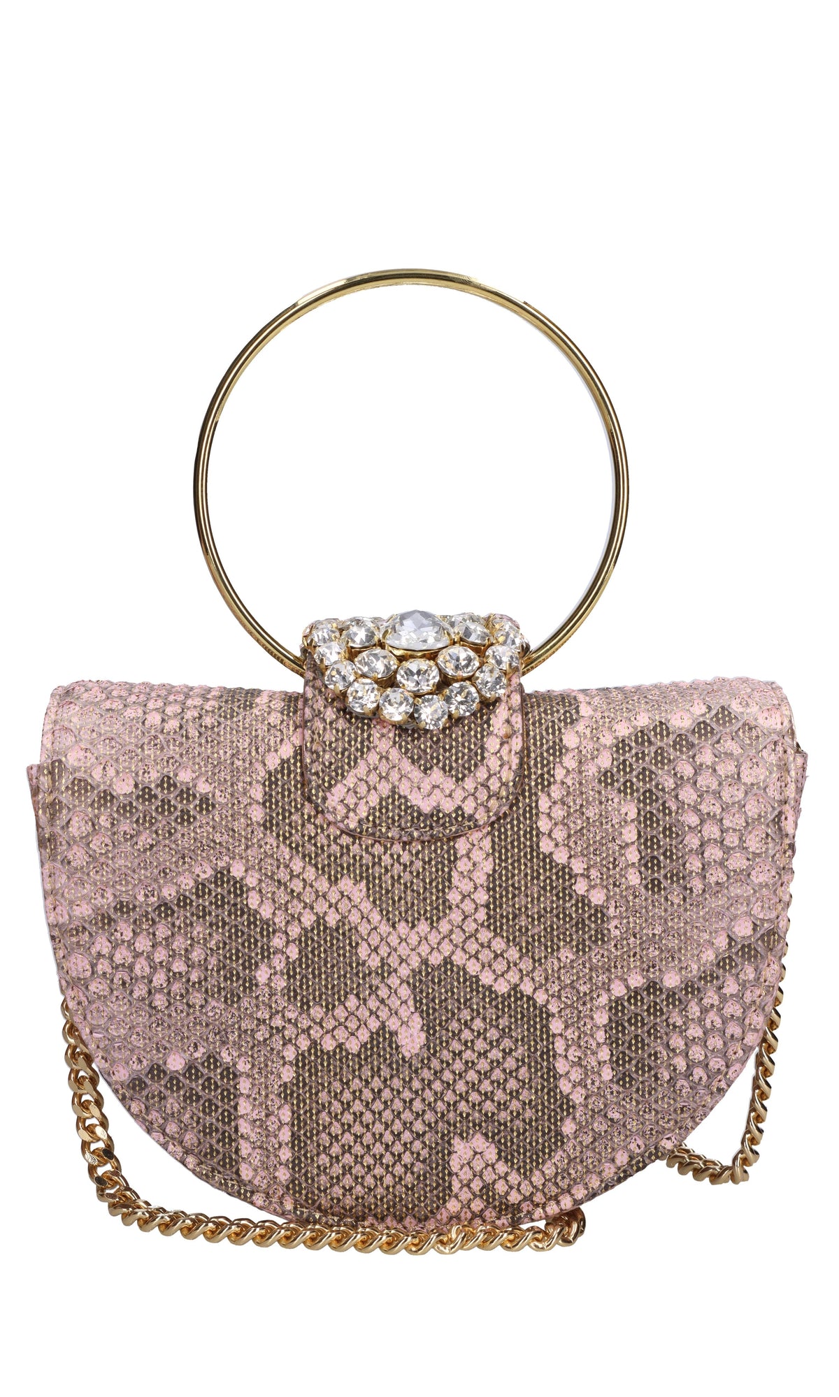 Borsa mini brigitte python in tessuto 