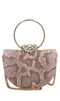 Borsa mini brigitte python in tessuto 