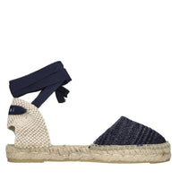 Flat espadrillas in rafia e tessuto 