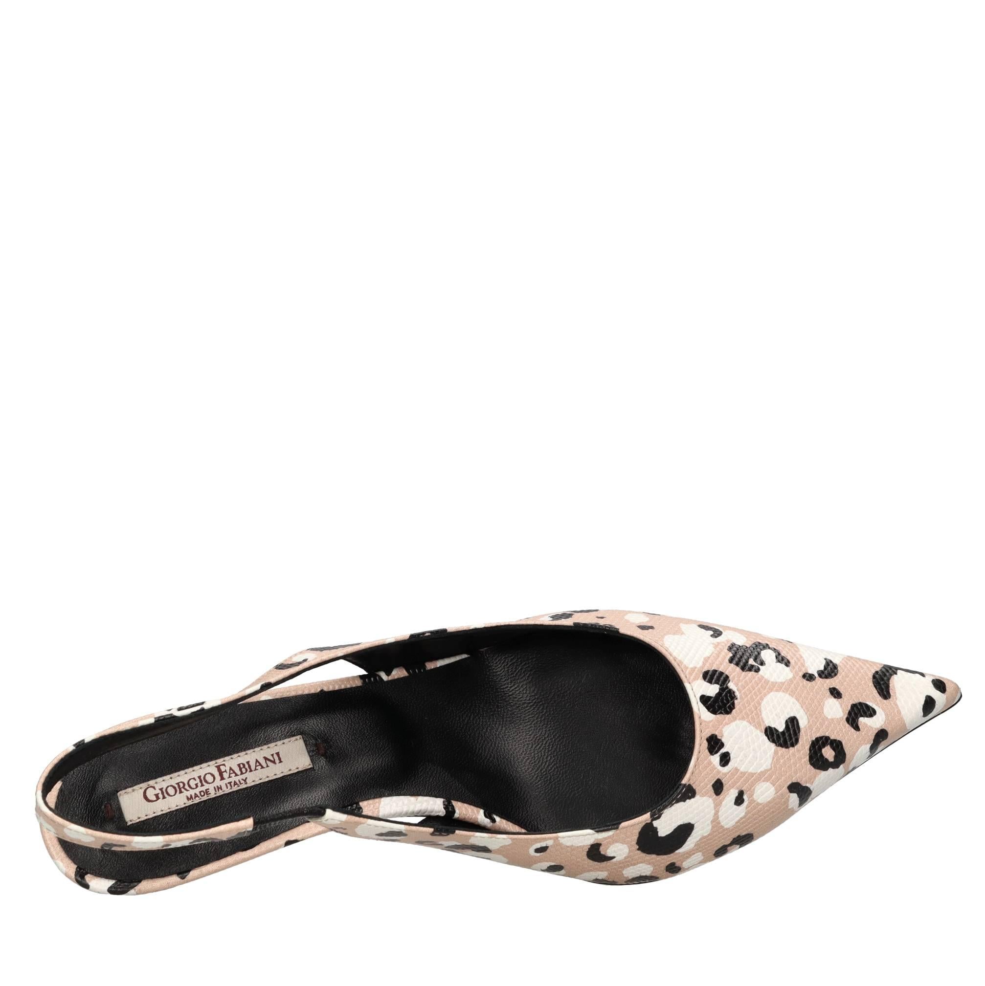 Décolleté slingback in pelle 