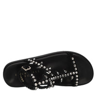 Sandali Flat in camoscio e strass 