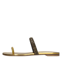 Sandali flat Olimpo in tessuto specchiato e strass 
