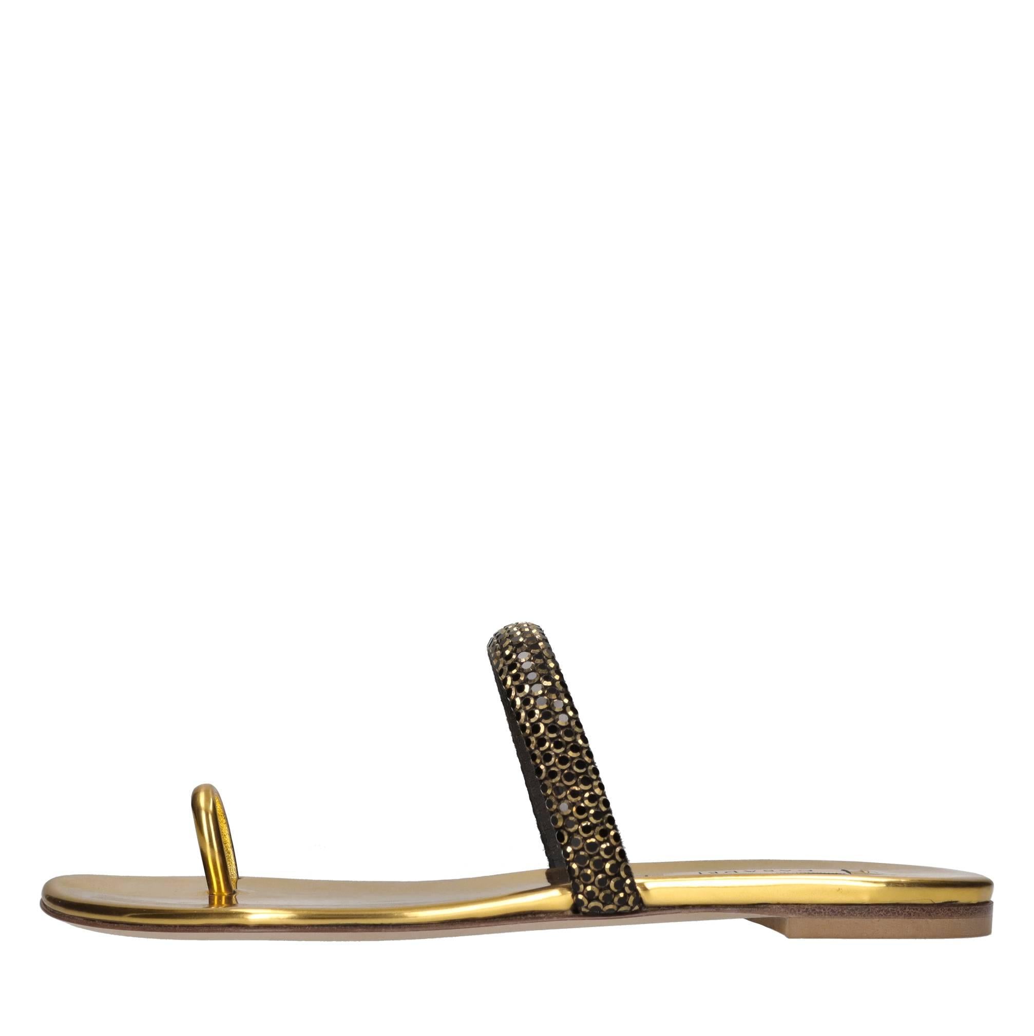 Sandali flat Olimpo in tessuto specchiato e strass 