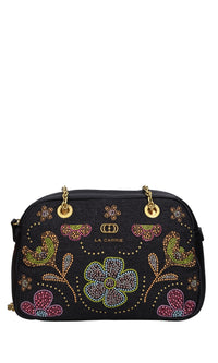 Borsa ROSES in tessuto ed ecopelle 