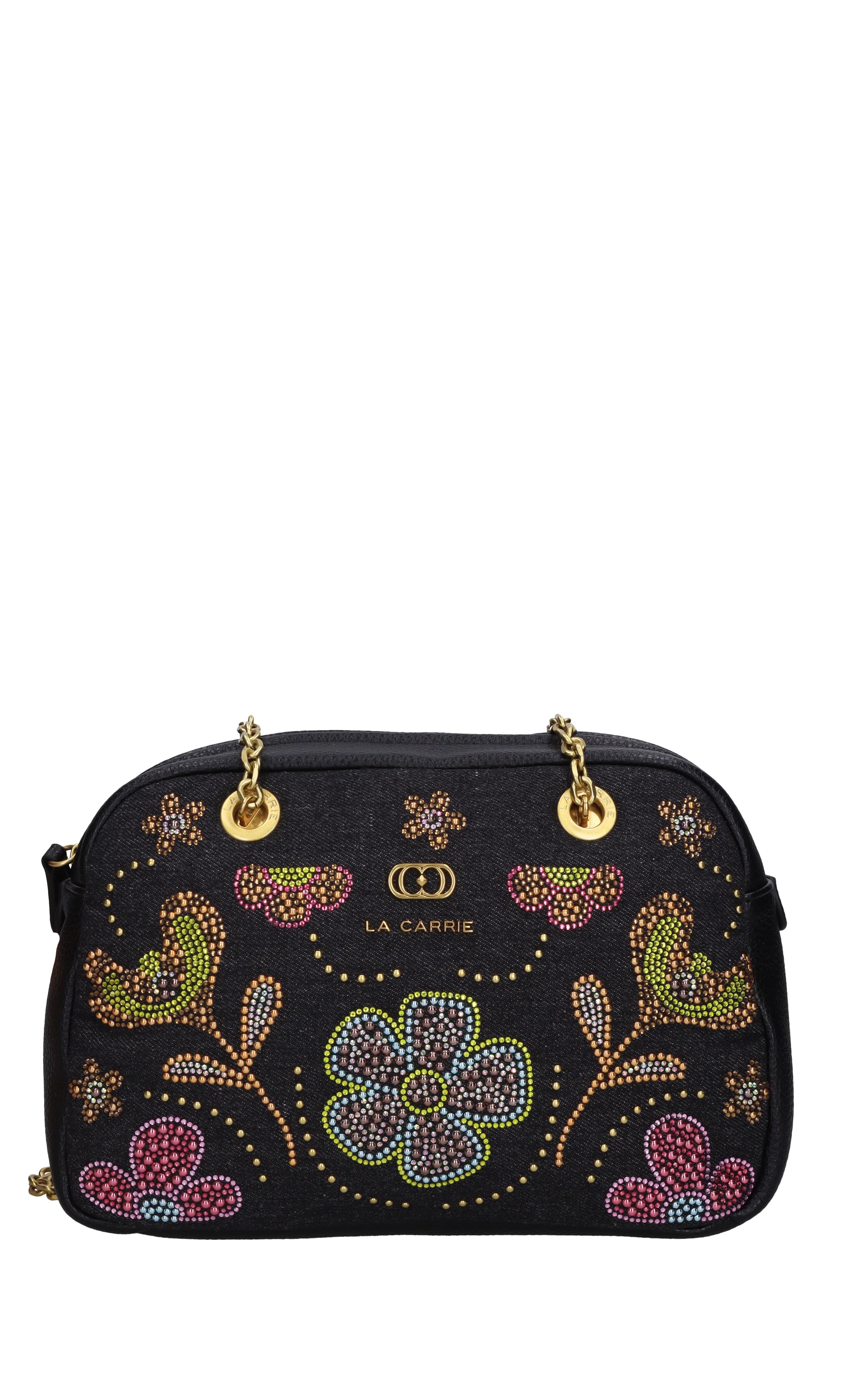 Borsa ROSES in tessuto ed ecopelle 