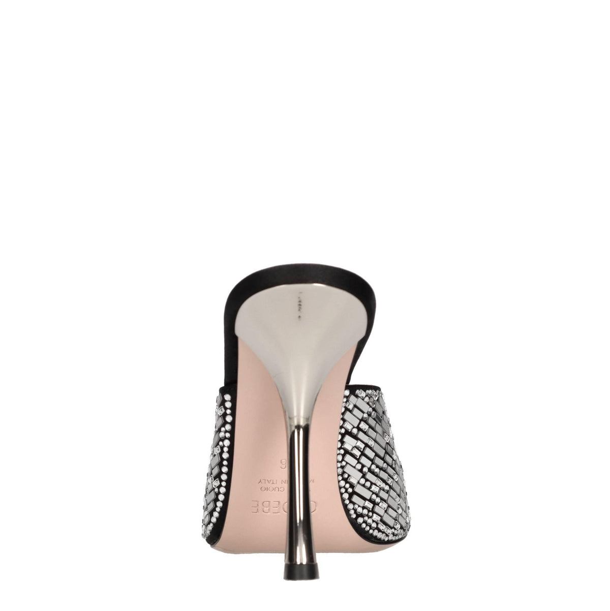 Mules Paris 105 in raso e strass 