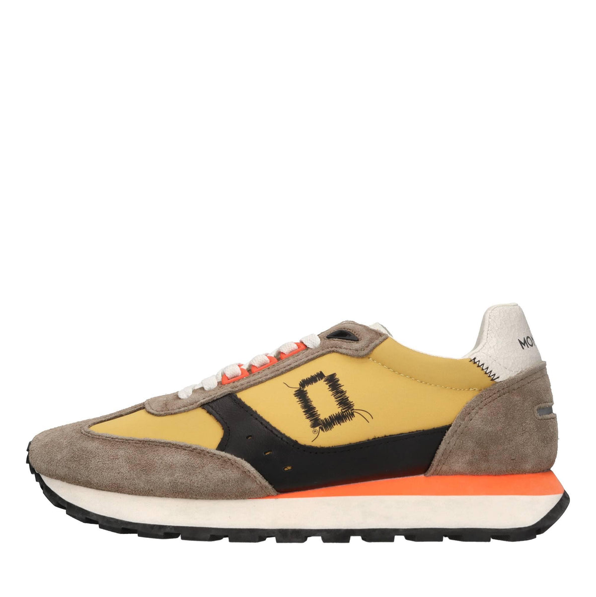 Sneakers in pelle e tessuto 