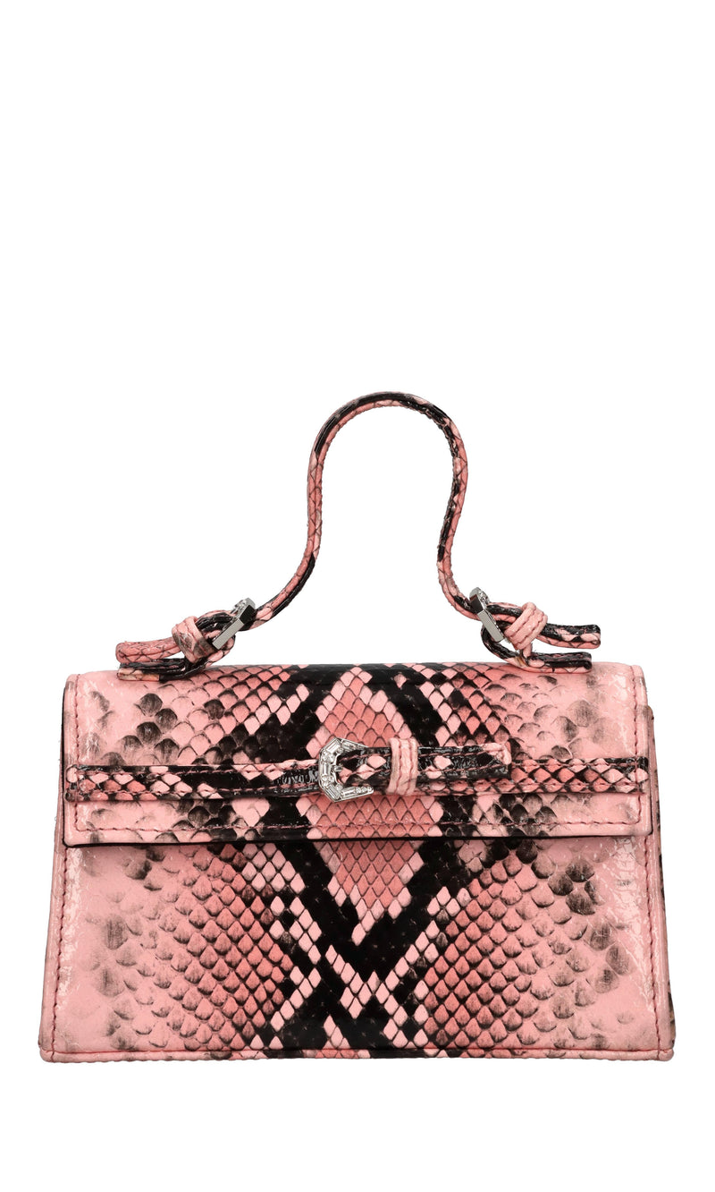 Borsa in pelle stampa pitone 