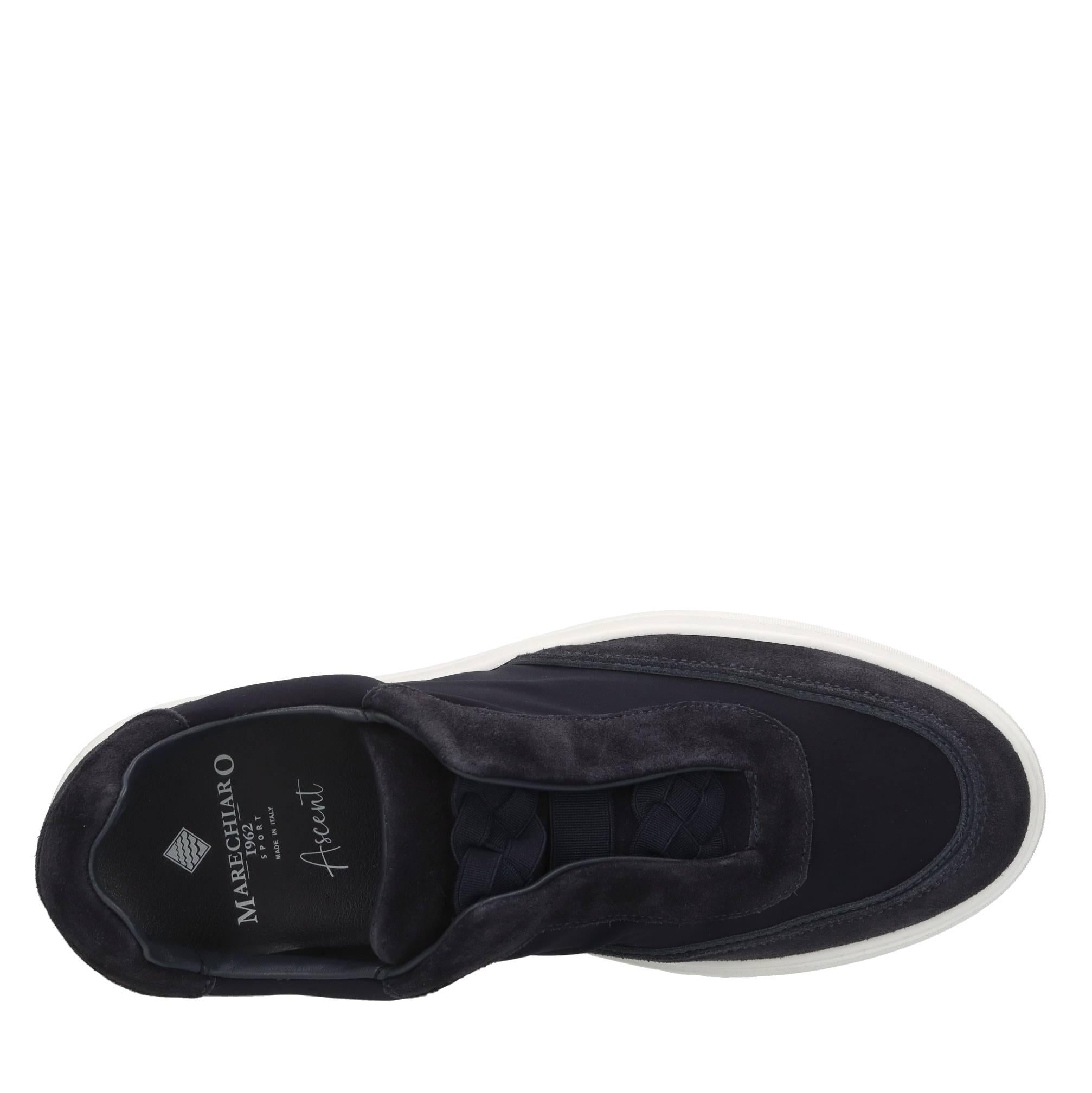 Slip-on in camoscio e tessuto elasticizzato 