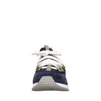 Sneakers in pelle e tessuto 