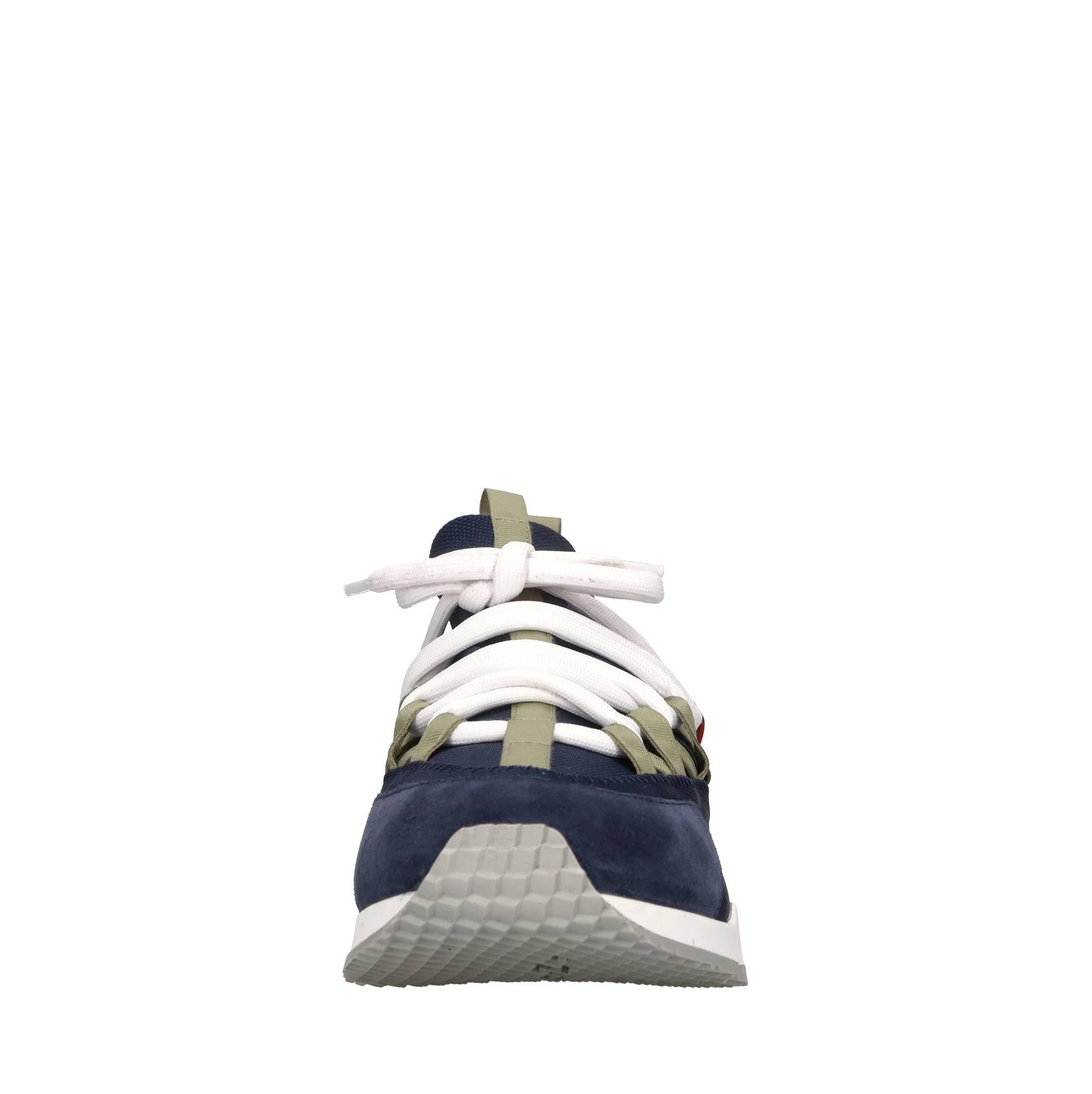 Sneakers in pelle e tessuto 