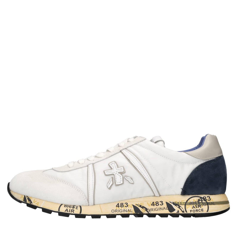 Sneakers in pelle e tessuto 