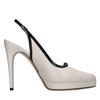 Décolleté slingback in pelle 