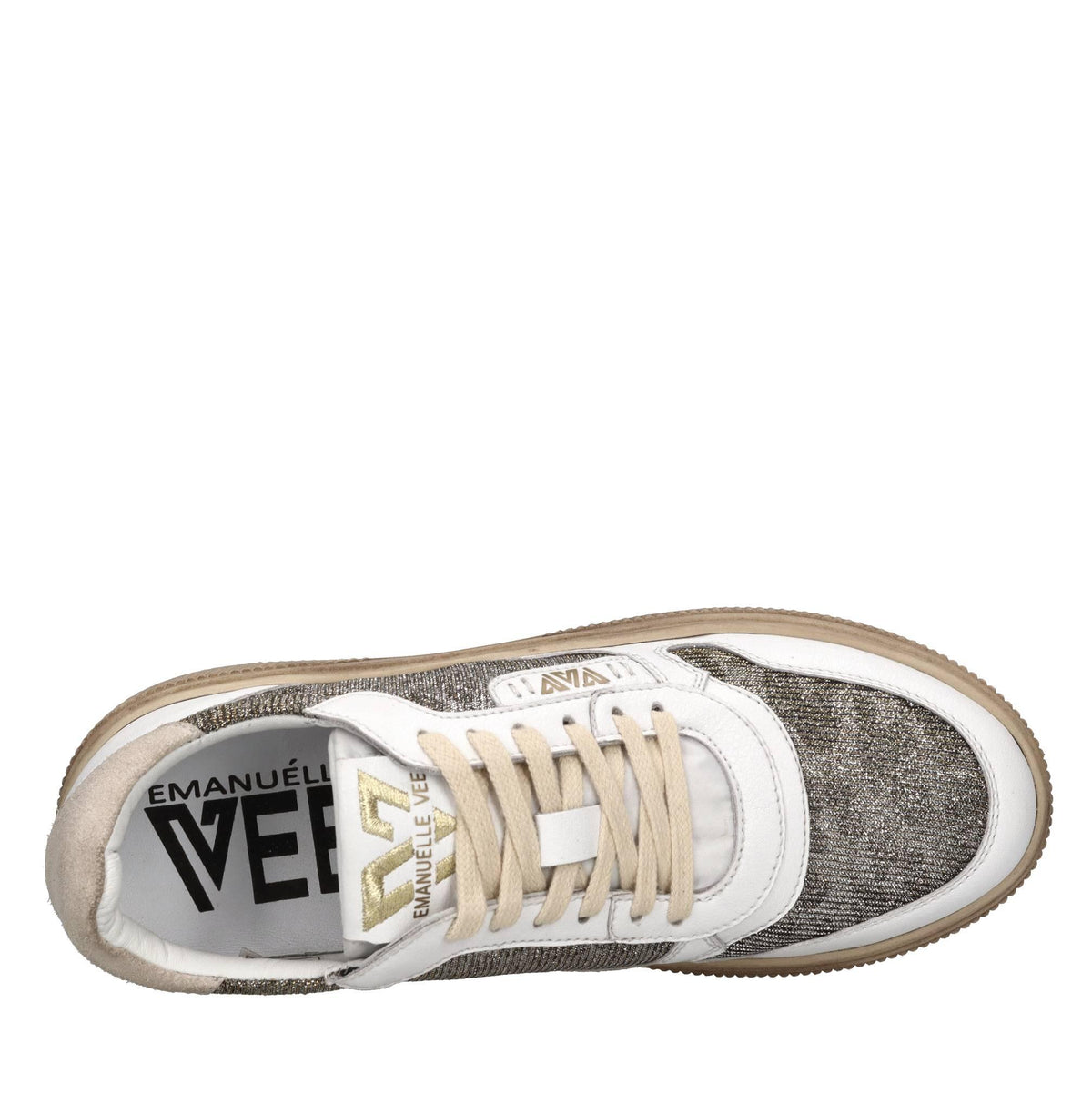 Sneakers in pelle e tessuto 