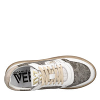 Sneakers in pelle e tessuto 