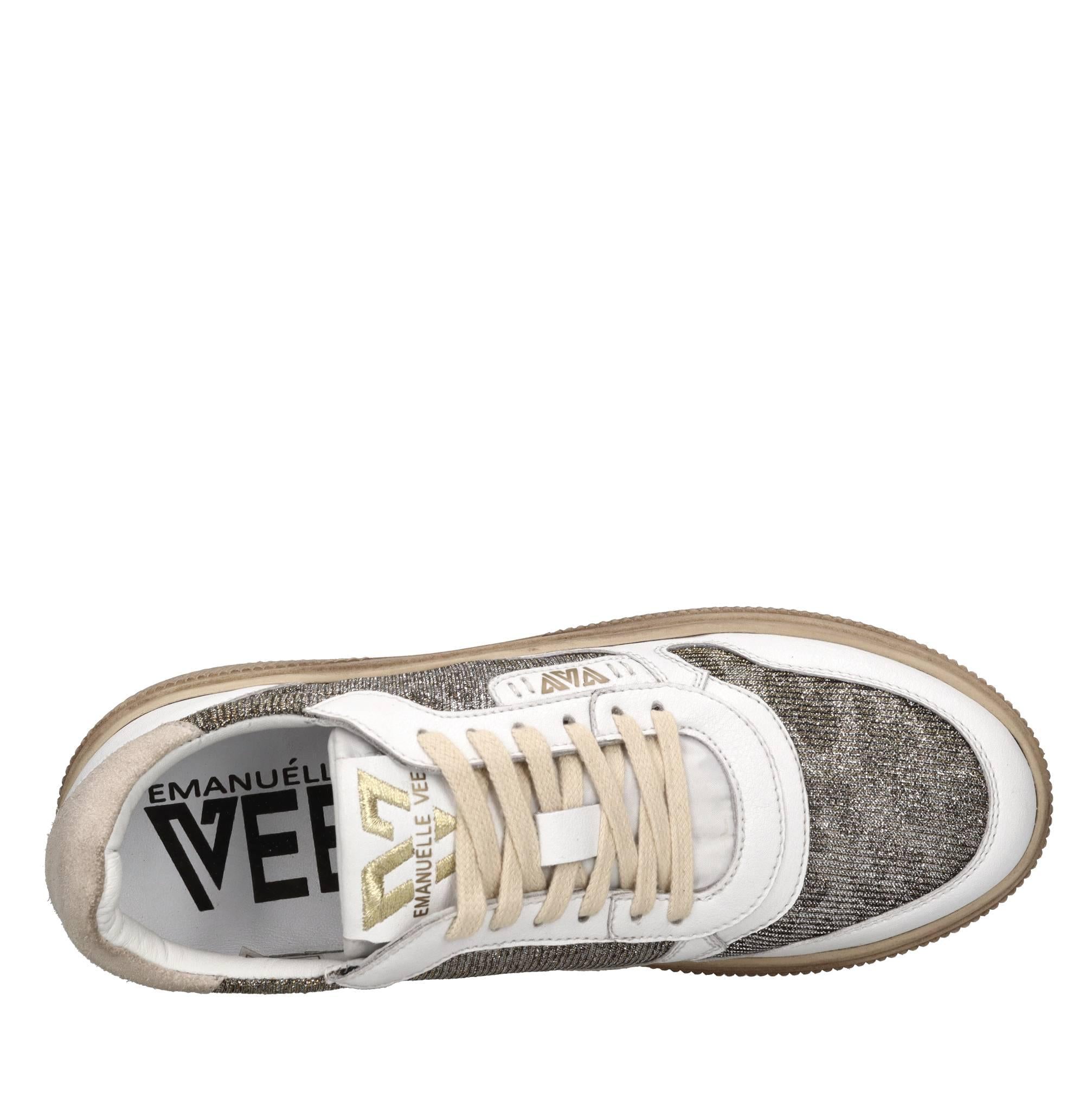 Sneakers in pelle e tessuto 