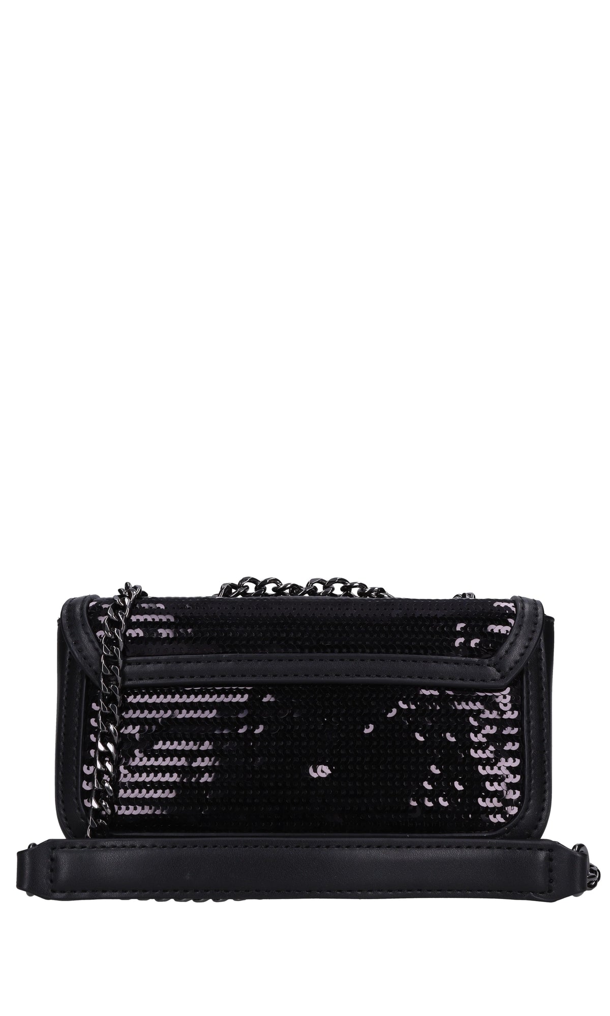 Borsa mini in ecopelle e paillettes 