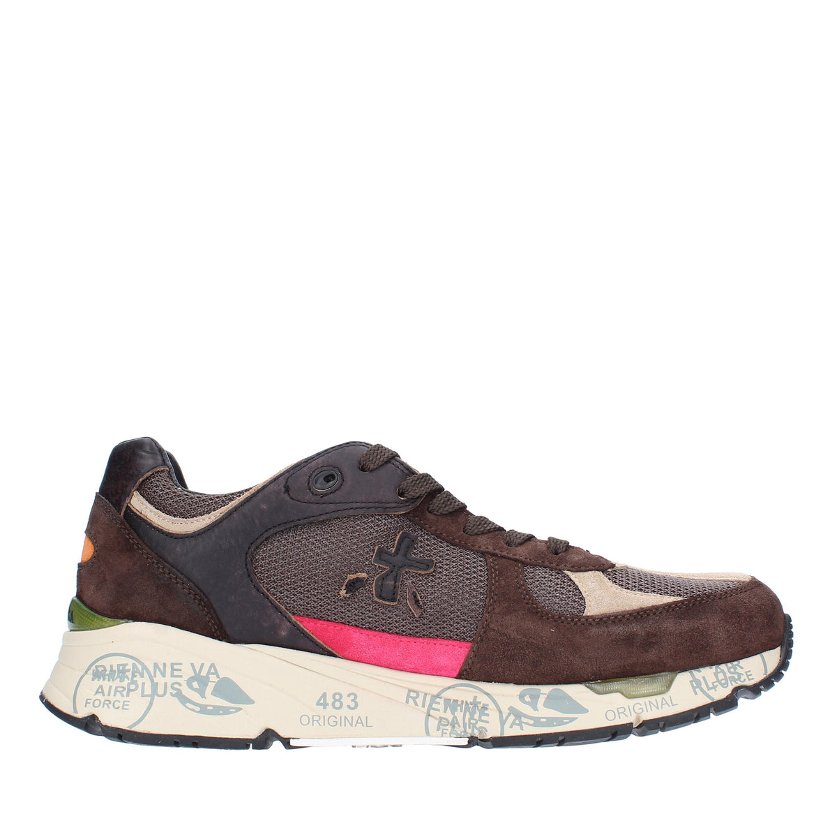 Sneakers in camoscio pelle e tessuto 