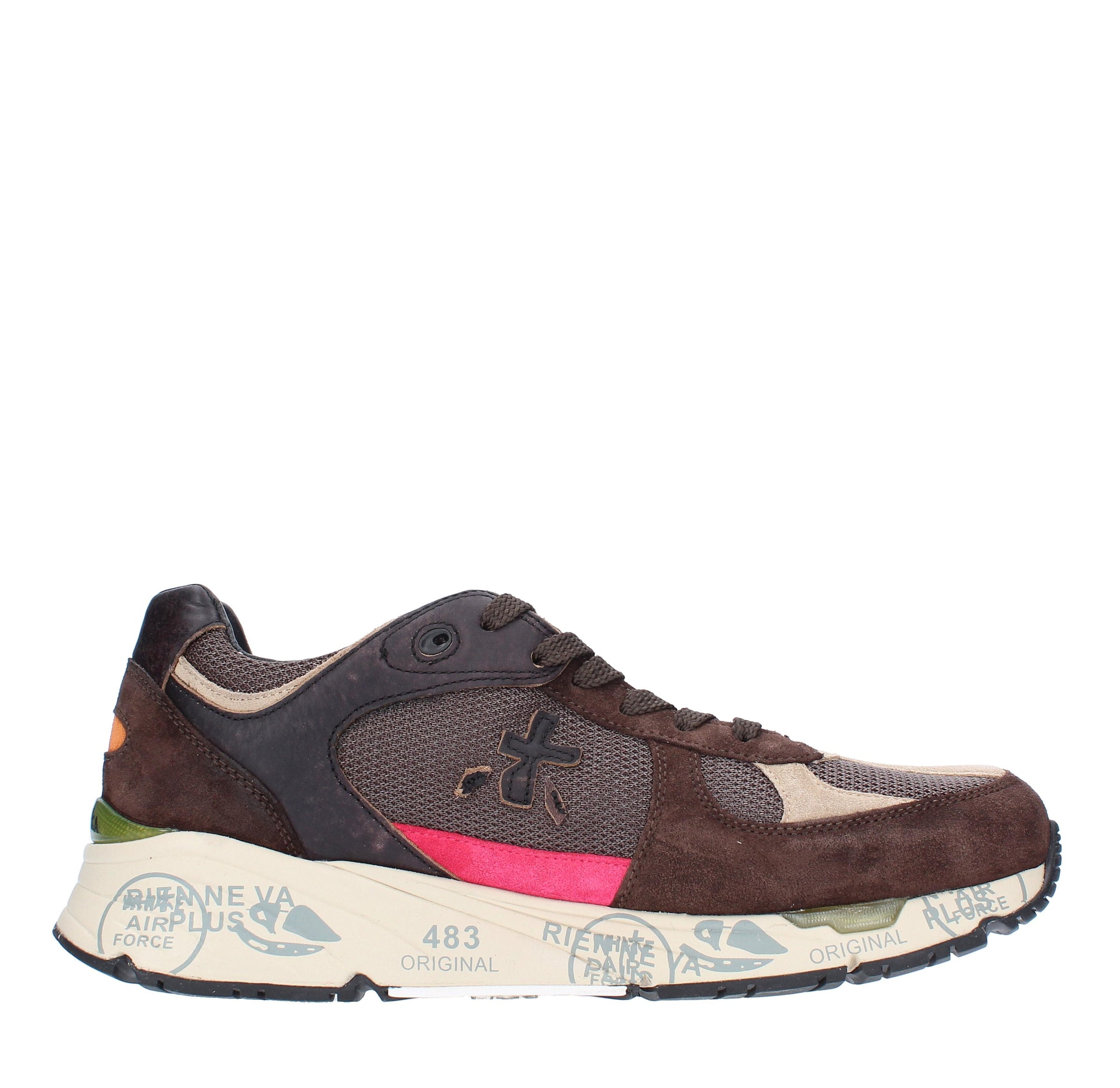Sneakers in camoscio pelle e tessuto 