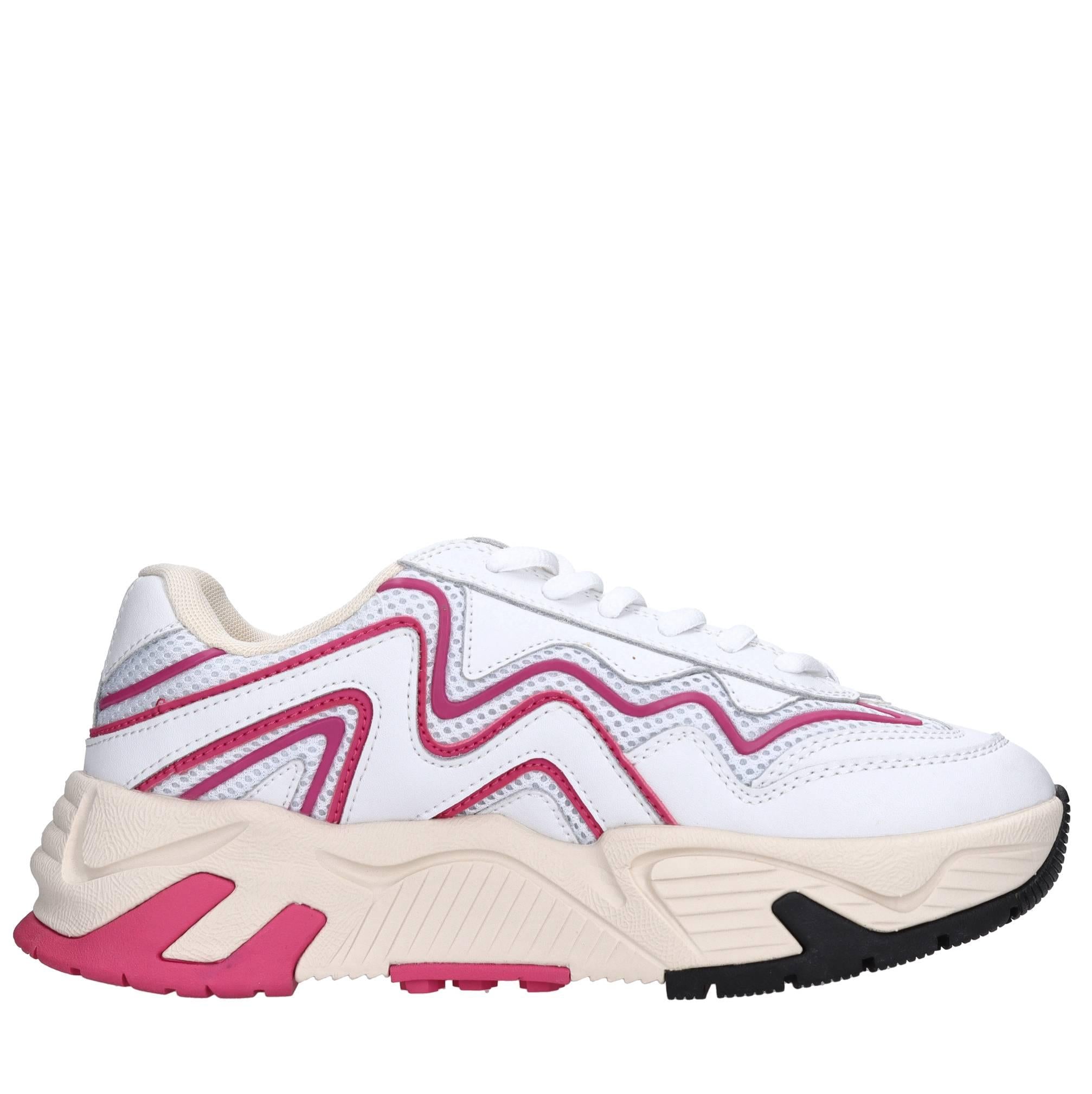 Sneakers in pelle e tessuto 