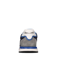 Sneakers in pelle e tessuto 