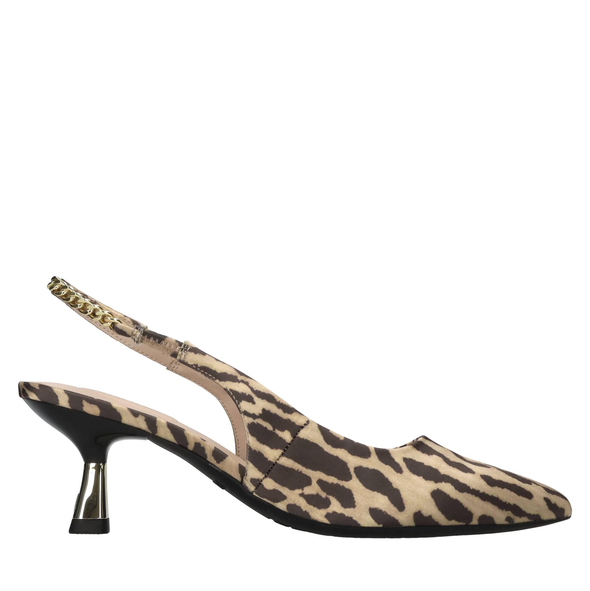 Décolleté slingback in tessuto 
