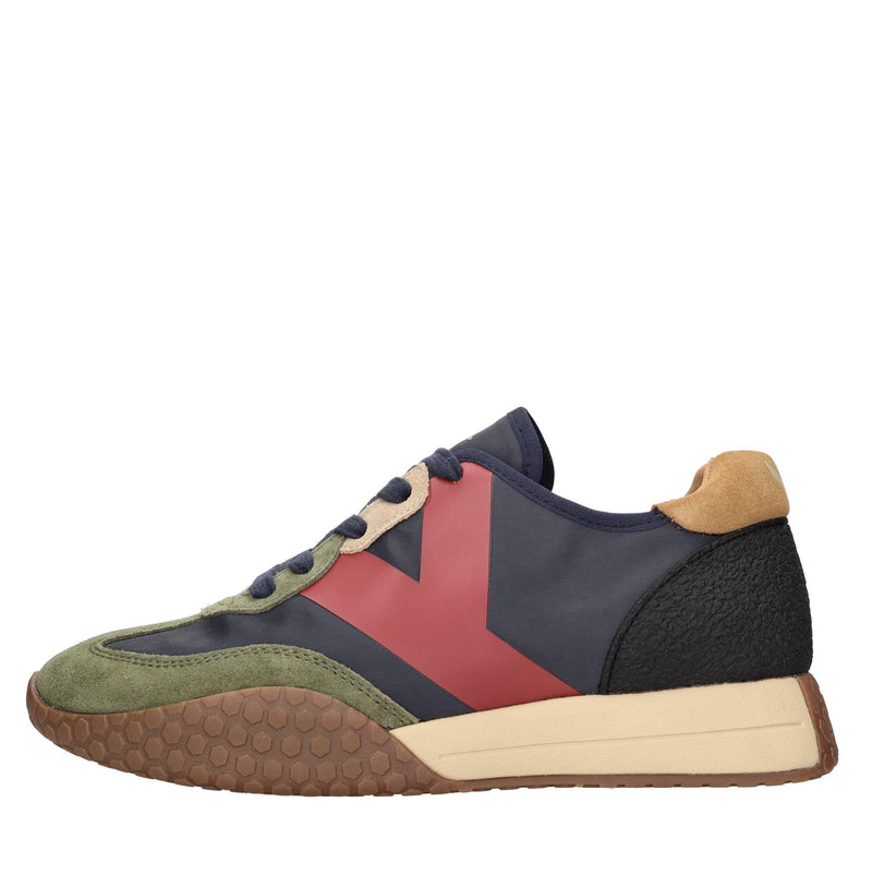 Sneakers in camoscio e tessuto 