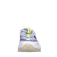 Sneakers in pelle e tessuto 
