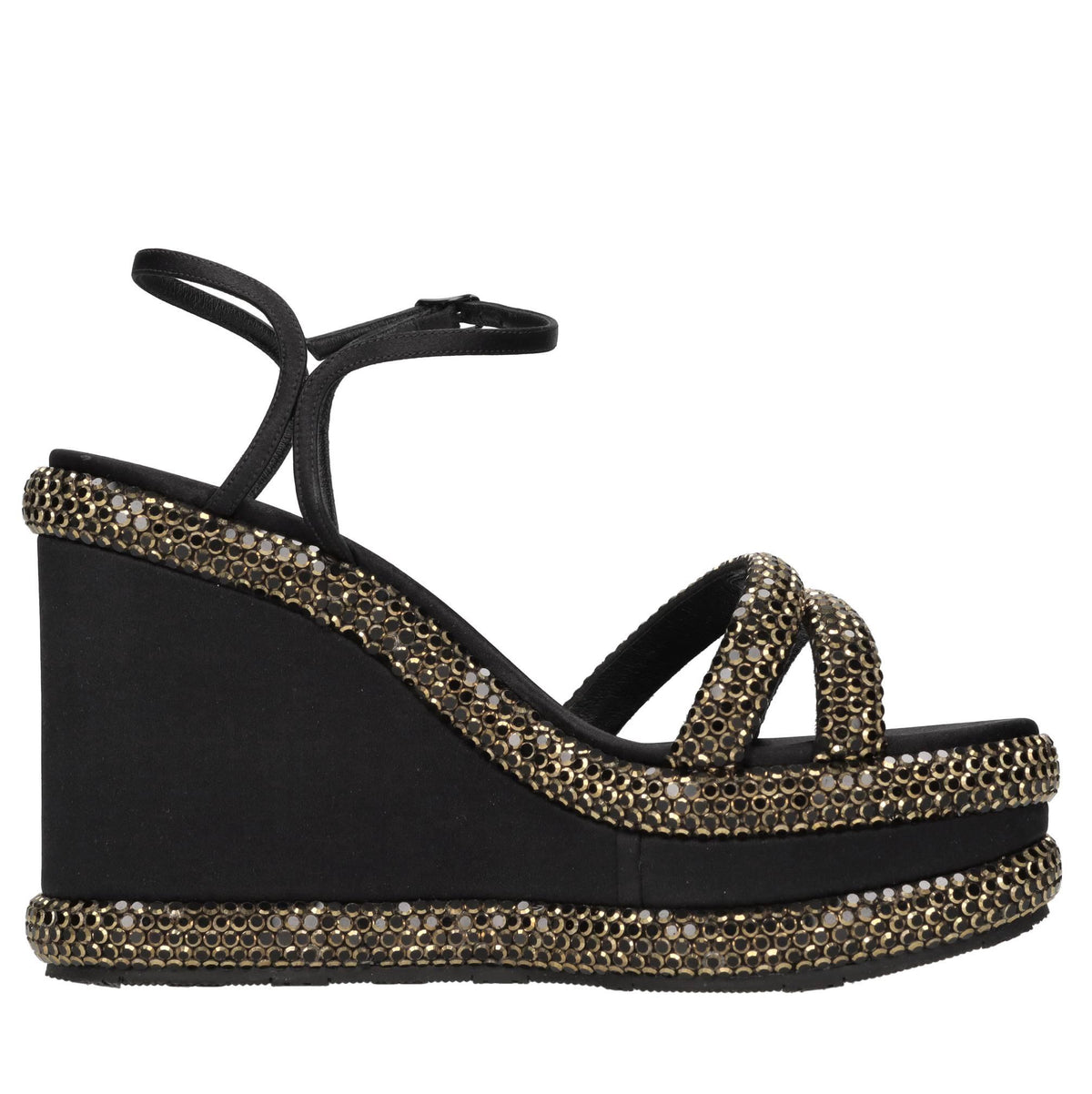 Zeppe Olimpo in raso e strass 