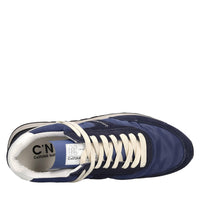 Sneakers in camoscio e tessuto 