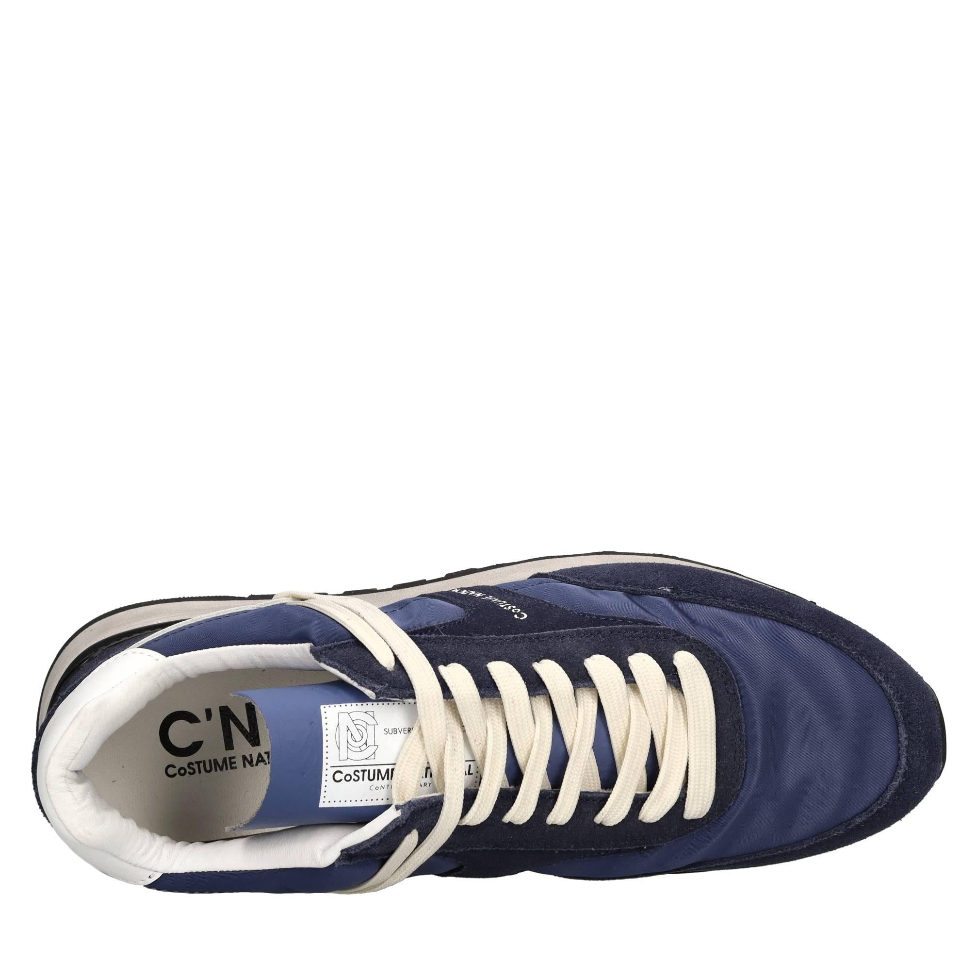 Sneakers in camoscio e tessuto 
